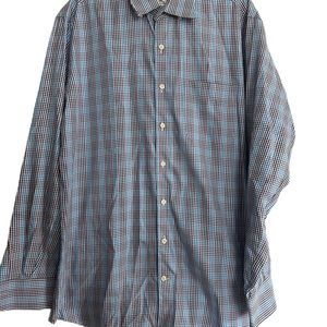 Peter a Millar Long Sleeve Button Dow Plaid Shirt. Size large